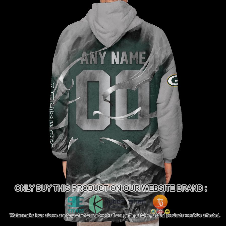 NEW Skull Green Bay Packers Custom Name Fleece Hoodie Blanket 3 personalized nfl skull green bay packers sherpa hoodie blanket 3 52013