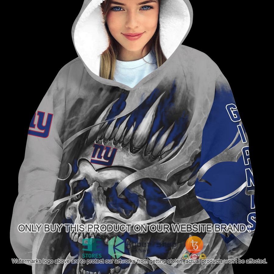 NEW Skull New York Giants Custom Name Fleece Hoodie Blanket 5 personalized nfl skull new york giants sherpa hoodie blanket 5 89459