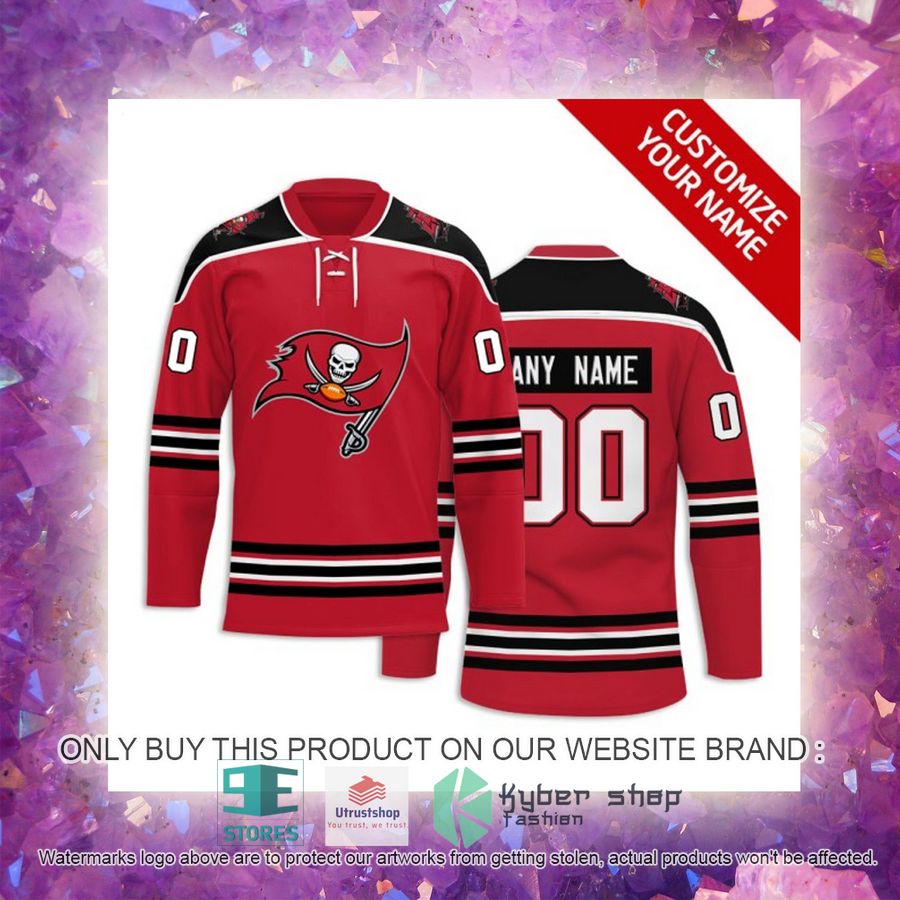 NEW Tampa Bay Buccaneers Custom Name Hockey Jersey 4 personalized nfl tampa bay buccaneers logo hockey jersey 4 45907