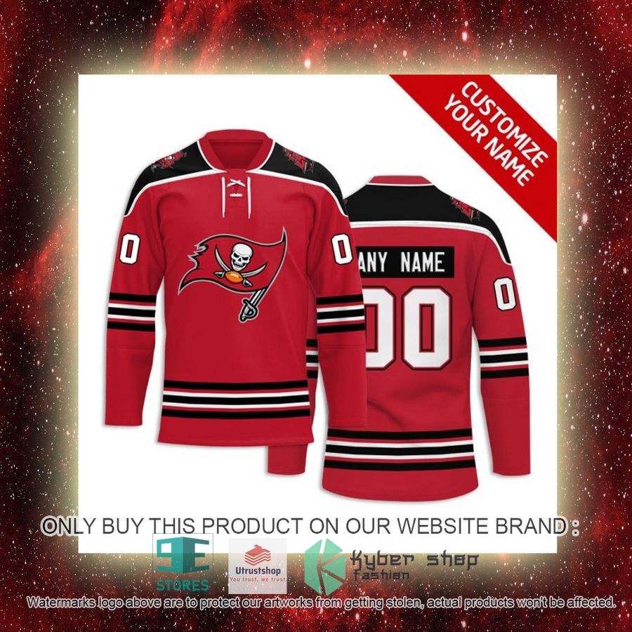 NEW Tampa Bay Buccaneers Custom Name Hockey Jersey 7 personalized nfl tampa bay buccaneers logo hockey jersey 7 84404