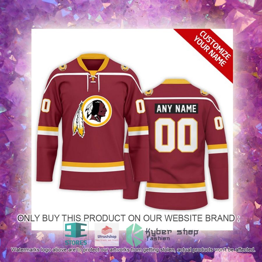 NEW Washington Commanders Custom Name Hockey Jersey 4 personalized nfl washington commanders logo hockey jersey 4 76093