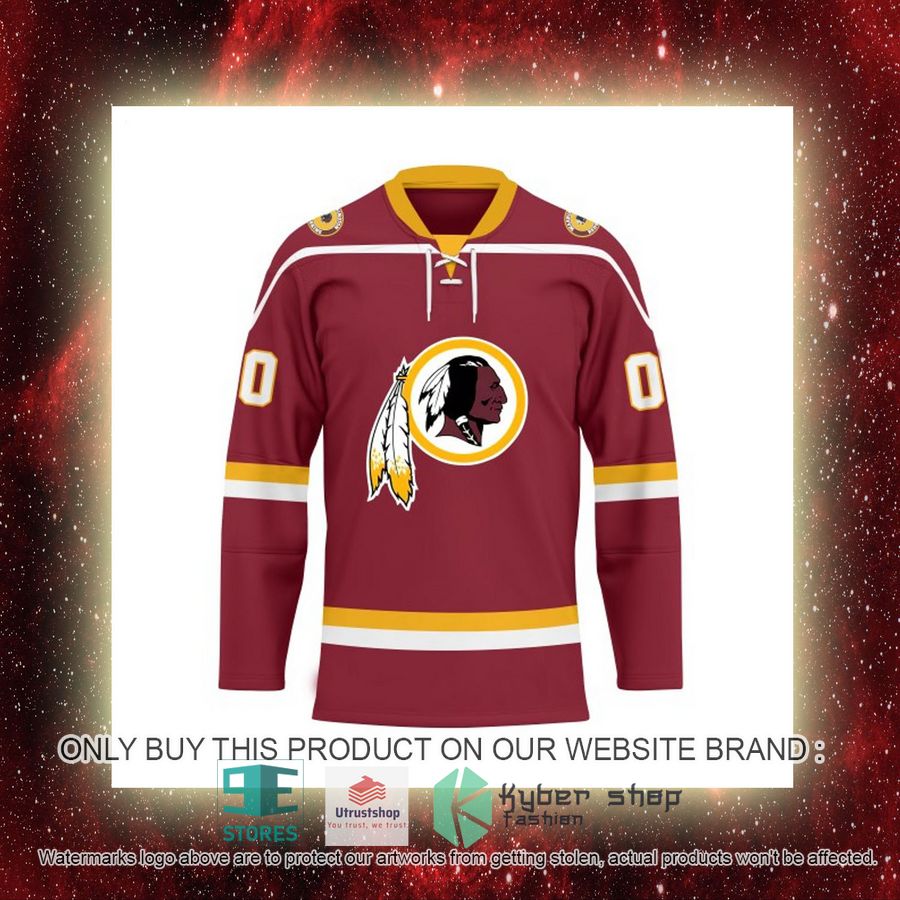 NEW Washington Commanders Custom Name Hockey Jersey 8 personalized nfl washington commanders logo hockey jersey 8 24057