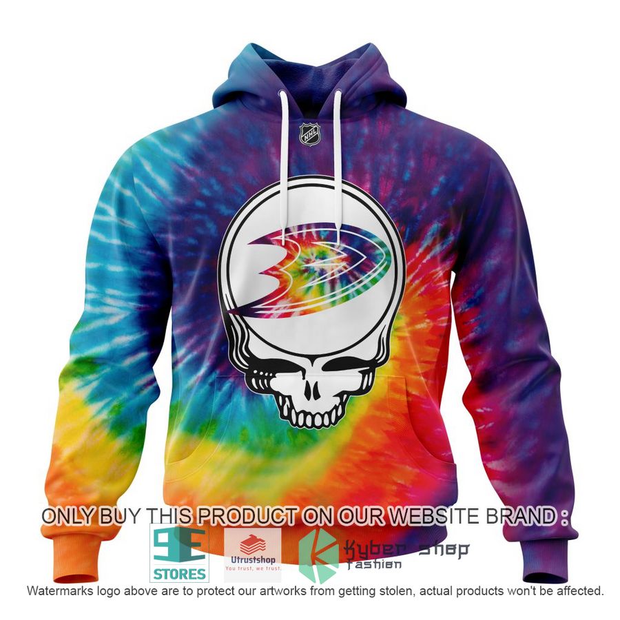 NEW Personalized Grateful Dead Anaheim Ducks Tie Dye Hoodie, Shirt 1 personalized nhl anaheim ducks grateful dead tie dye 3d shirt hoodie 1 57270