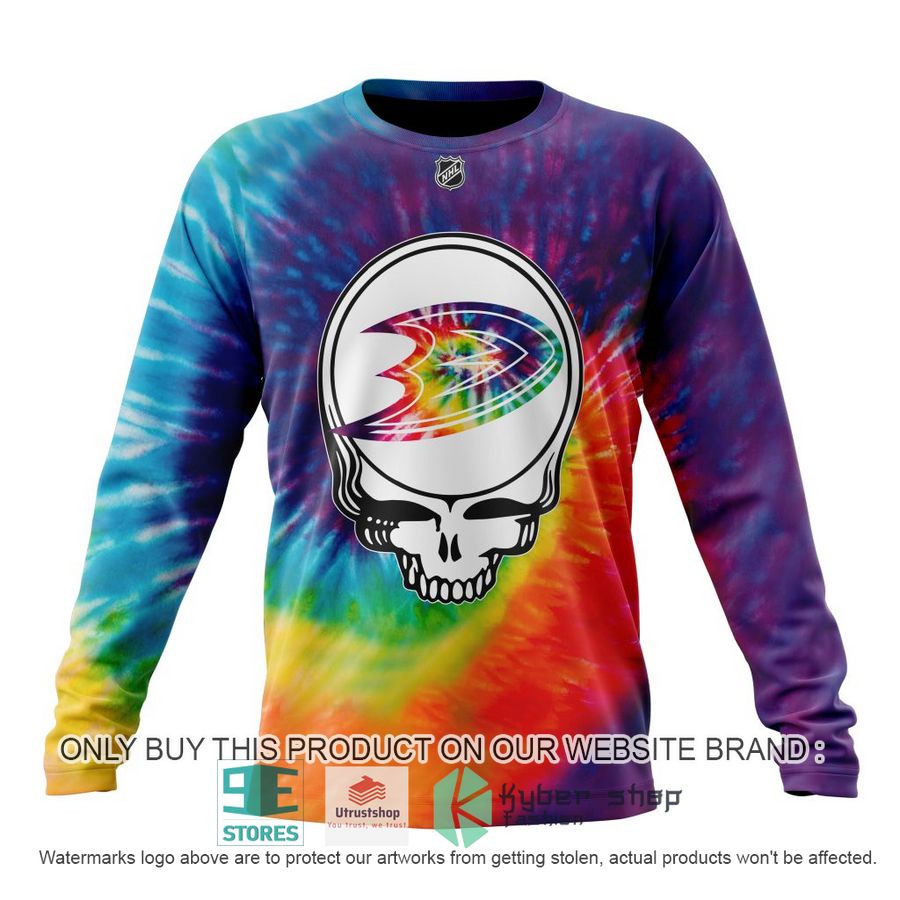 NEW Personalized Grateful Dead Anaheim Ducks Tie Dye Hoodie, Shirt 6 personalized nhl anaheim ducks grateful dead tie dye 3d shirt hoodie 6 79315