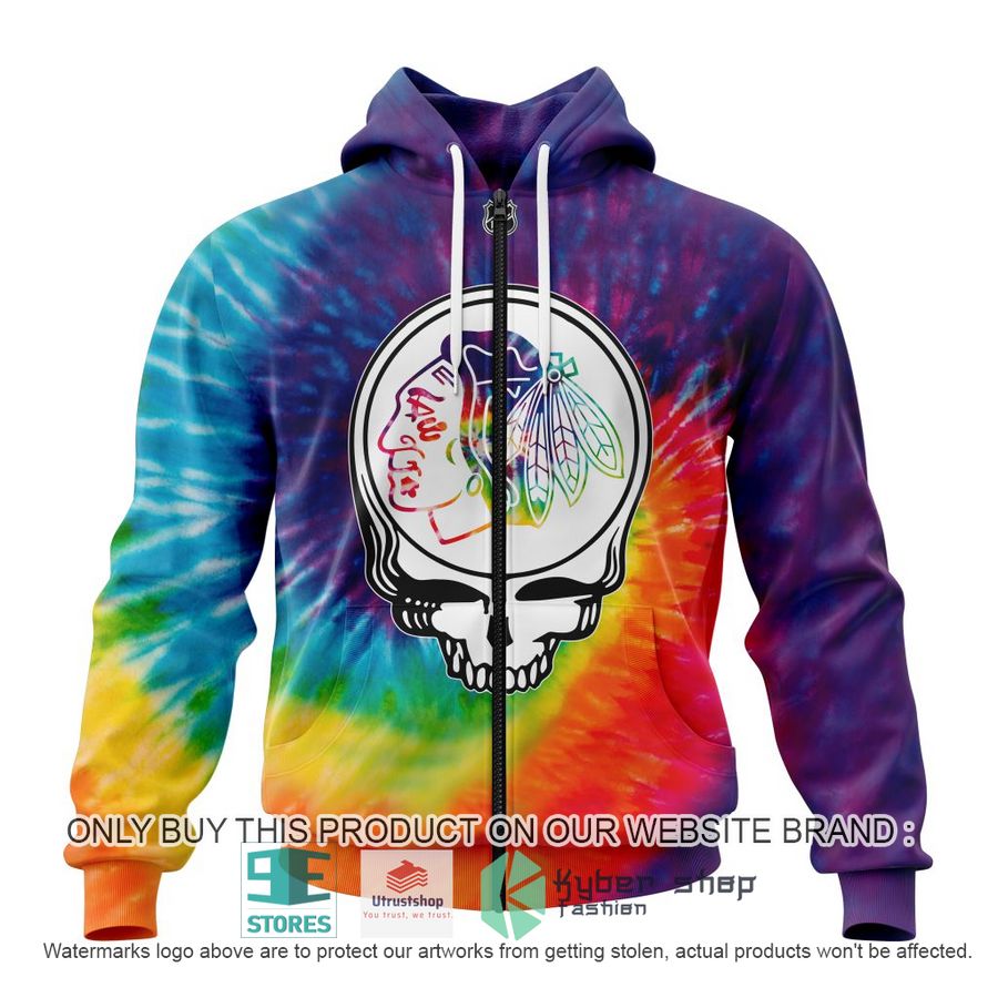 NEW Personalized Grateful Dead Chicago Blackhawks Tie Dye Hoodie, Shirt 2 personalized nhl chicago blackhawks grateful dead tie dye 3d shirt hoodie 2 49796