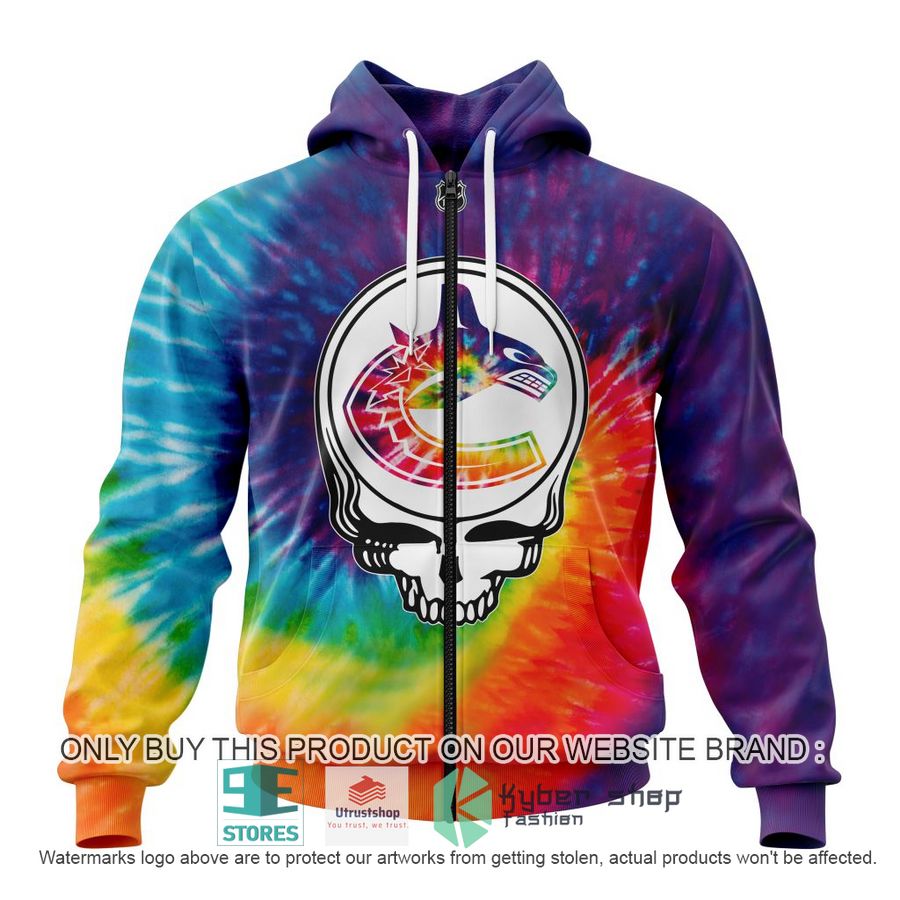 NEW Personalized Grateful Dead Vancouver Canucks Tie Dye Hoodie, Shirt 2 personalized nhl vancouver canucks grateful dead tie dye 3d shirt hoodie 2 68959