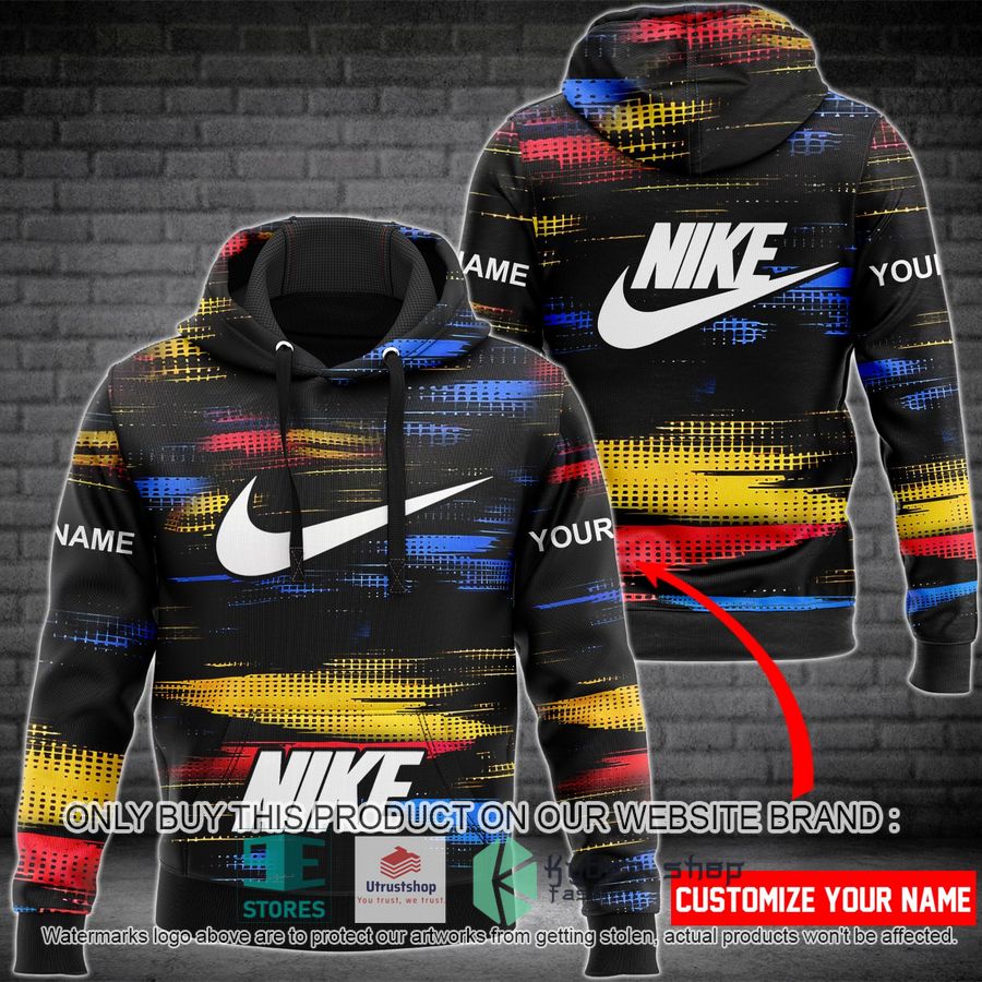 personalized nike colorful black 3d hoodie 1 5398