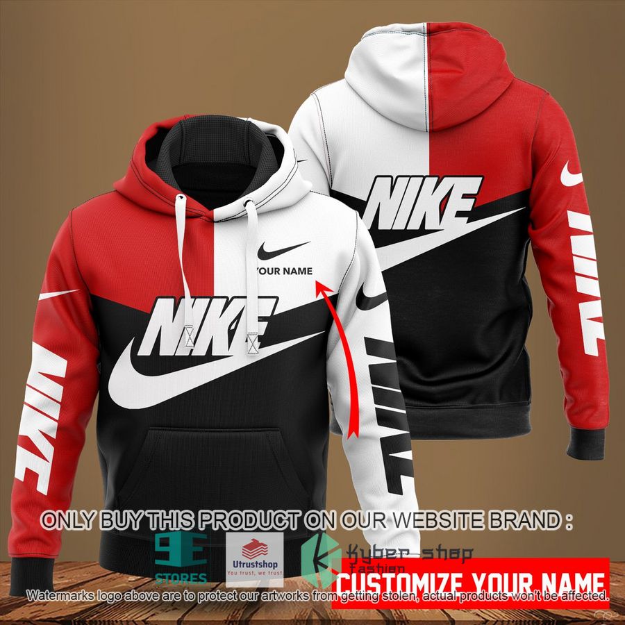 personalized nike logo black red white 3d hoodie 1 59269