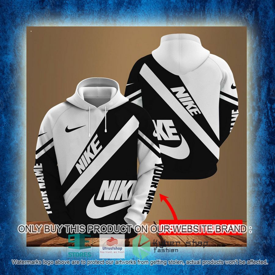 NEW Personalized Nike logo brand black white Full Print Hoodie 3 personalized nike logo brand black white 3d hoodie 3 44688