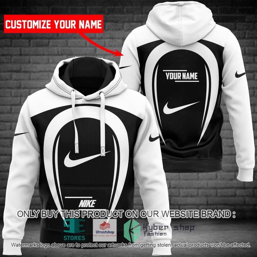 NEW Personalized Nike logo white black Full Print Hoodie 9 personalized nike logo white black 3d hoodie 1 66217