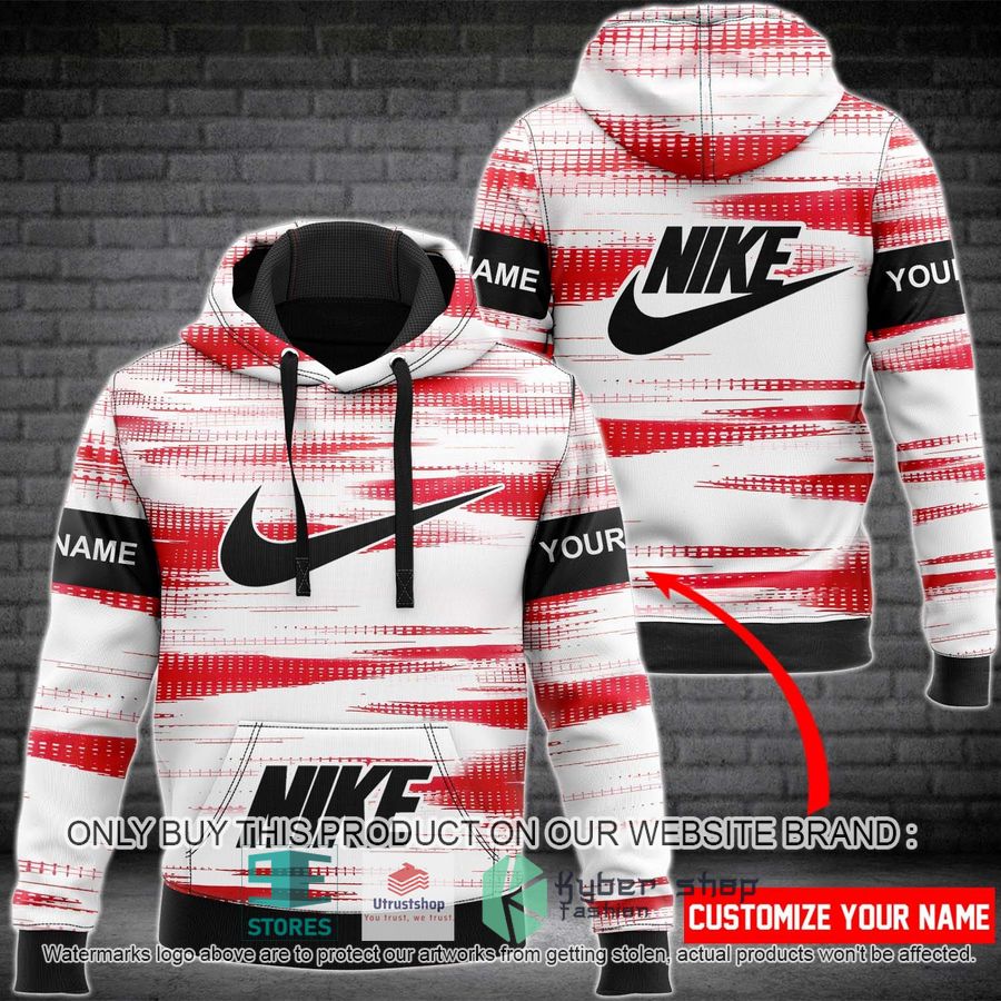 NEW Personalized Nike logo white red Full Print Hoodie 9 personalized nike logo white red 3d hoodie 1 69213