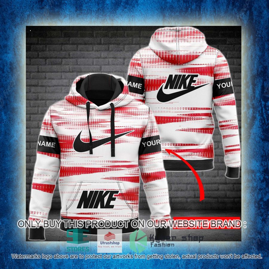 NEW Personalized Nike logo white red Full Print Hoodie 3 personalized nike logo white red 3d hoodie 3 48797