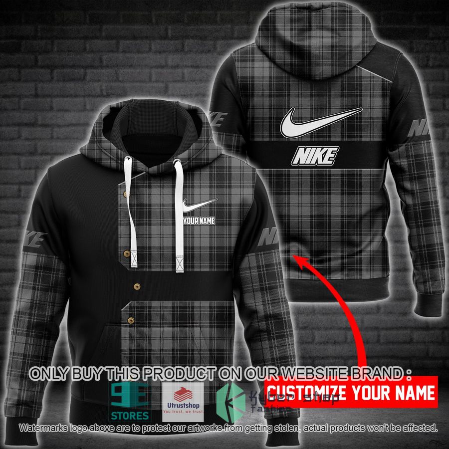 personalized nike plaid black 3d hoodie 1 40163