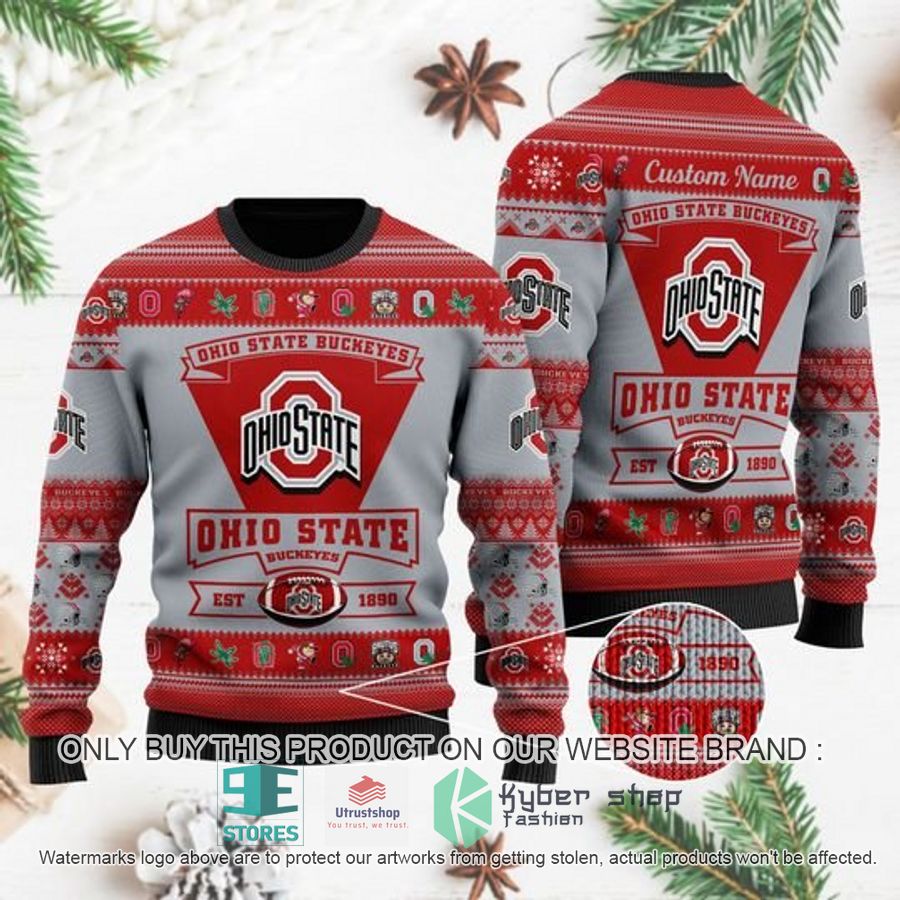personalized ohio state buckeyes football ugly chrisrtmas sweater 1 95269