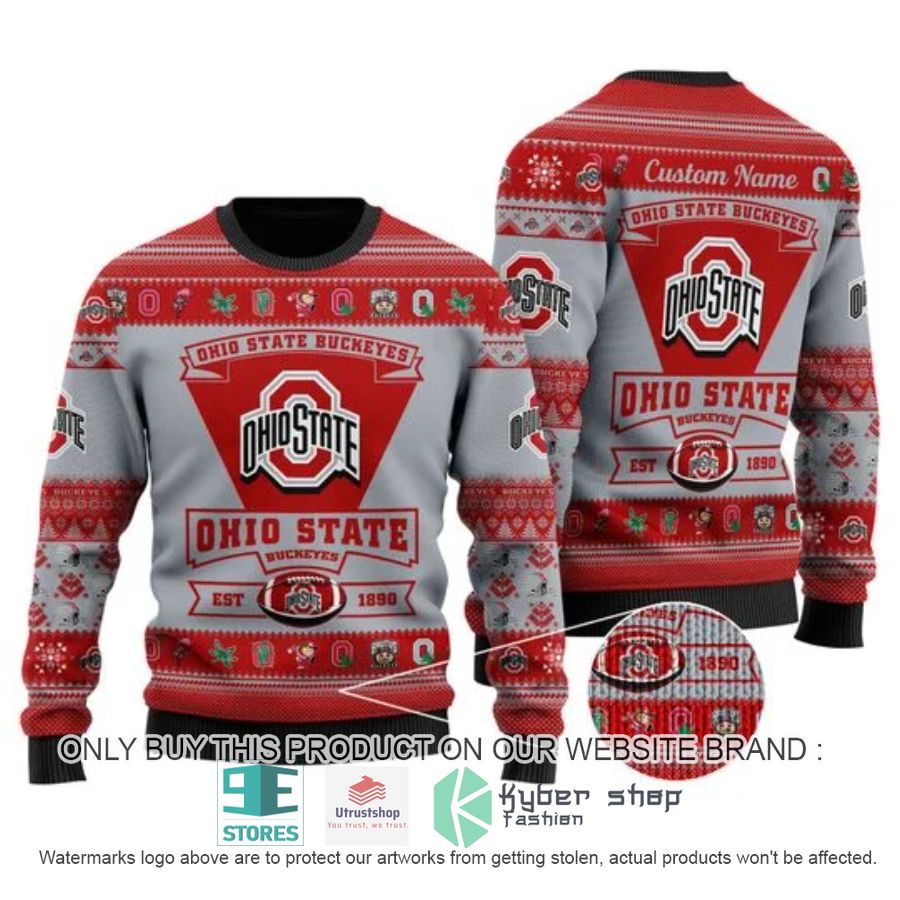 personalized ohio state buckeyes football ugly chrisrtmas sweater 2 13651
