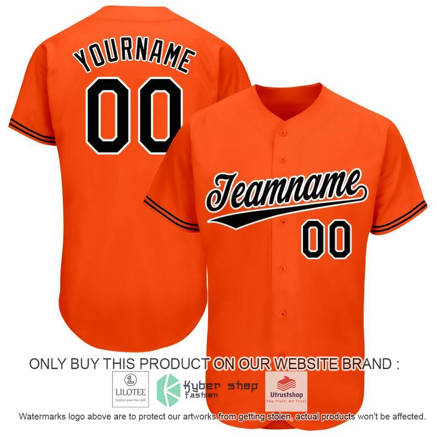 NEW Orange Black White CUSTOM Baseball Shirt 1 personalized orange black white baseball jersey 1 84712