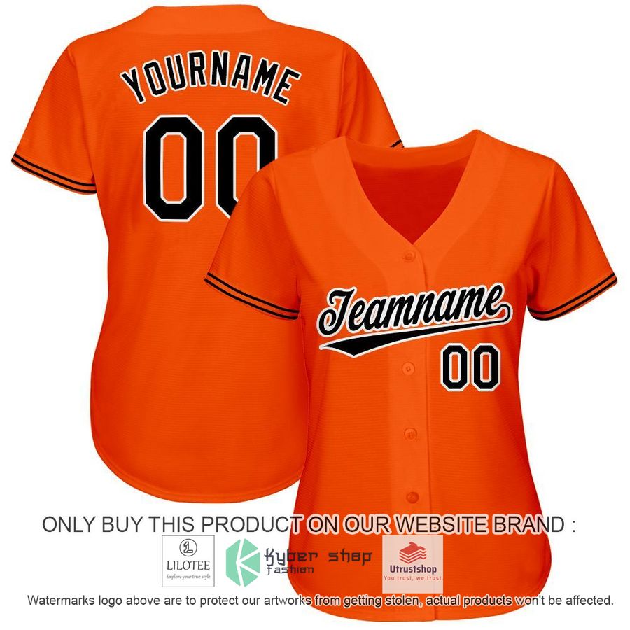 NEW Orange Black White CUSTOM Baseball Shirt 2 personalized orange black white baseball jersey 2 79421