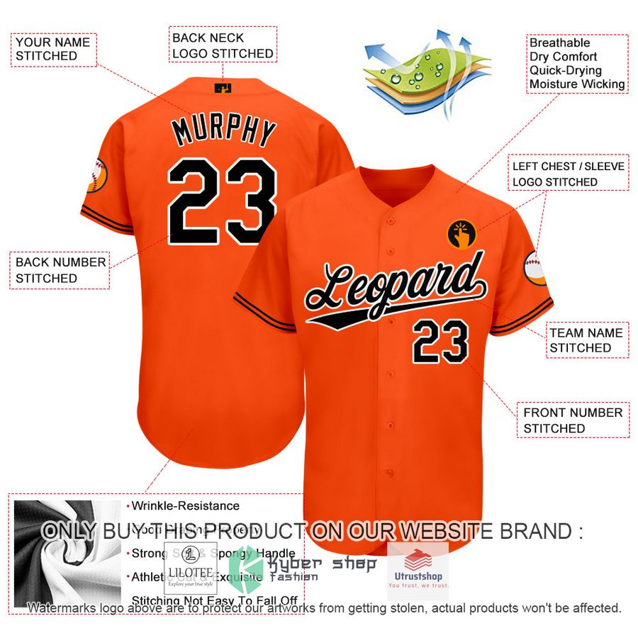 NEW Orange Black White CUSTOM Baseball Shirt 3 personalized orange black white baseball jersey 3 81447