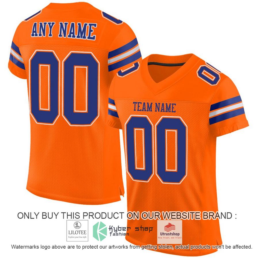 personalized orange royal white football jersey 1 28058