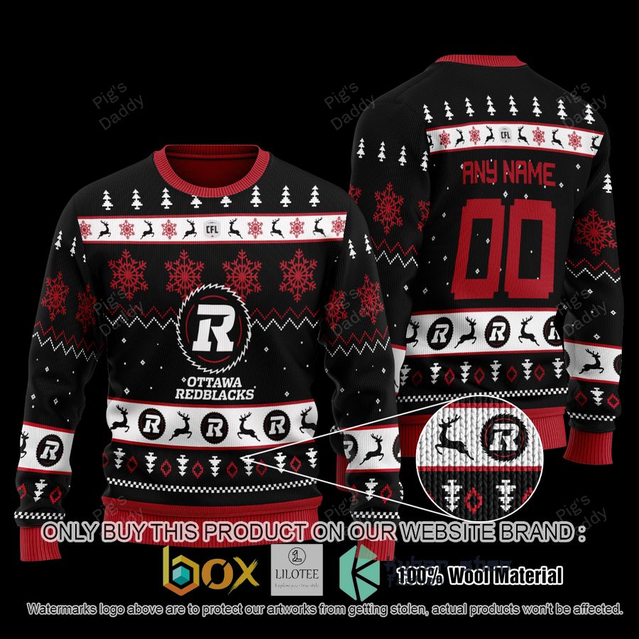 personalized ottawa redblacks wool sweater 1 4602