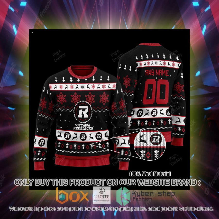 personalized ottawa redblacks wool sweater 2 48692