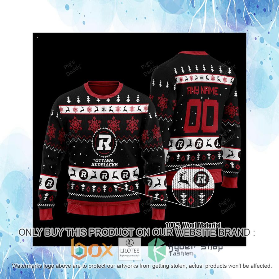Personalized Ottawa Redblacks Wool Sweater 4 personalized ottawa redblacks wool sweater 4 56557