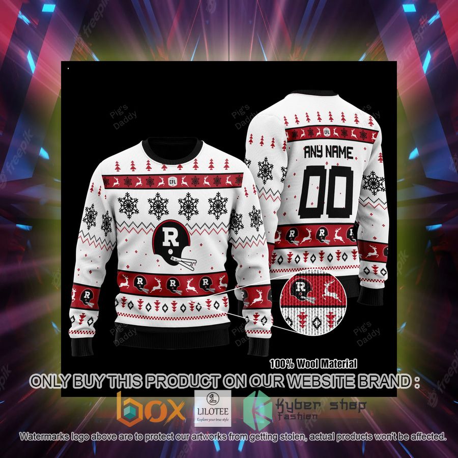 personalized ottawa rough riders white wool sweater 2 62442