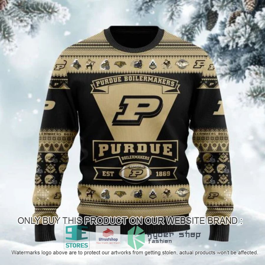 NEW Personalized Purdue Boilermakers Football Ugly Sweater 3 personalized purdue boilermakers football ugly chrisrtmas sweater 3 58833