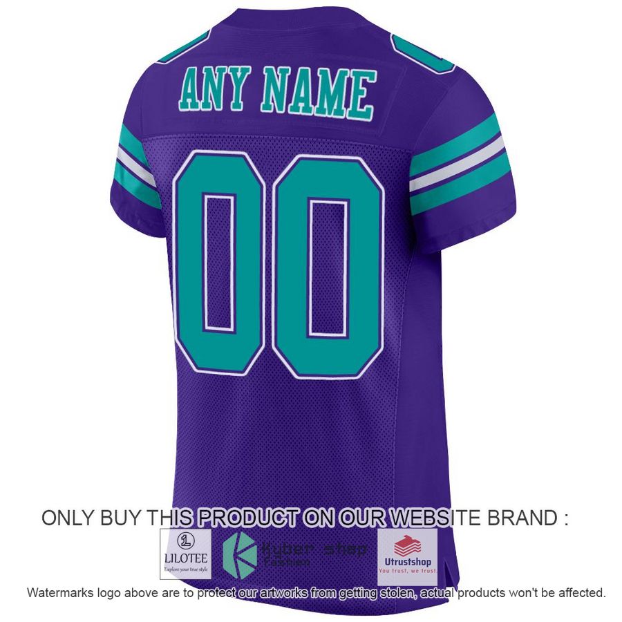 NEW Purple Aqua-White CUSTOM Football Shirt 3 personalized purple aqua white football jersey 3 68535