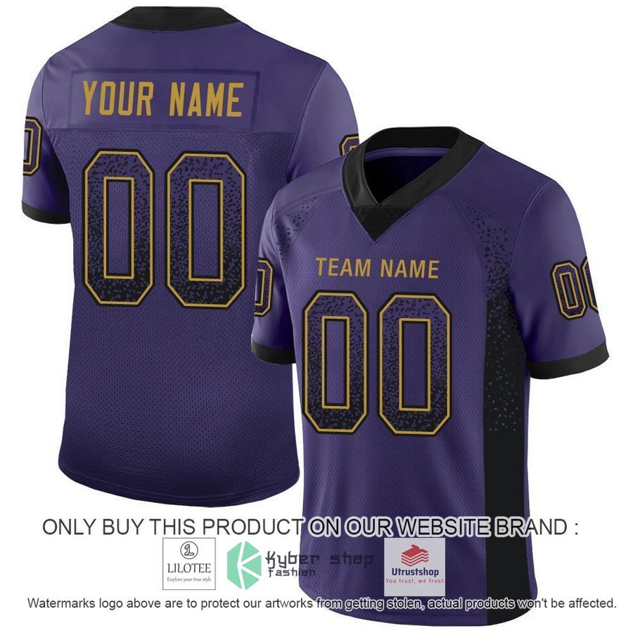 NEW Purple Black Old Gold Mesh Drift CUSTOM Football Shirt 4 personalized purple black old gold mesh drift football jersey 1 14791
