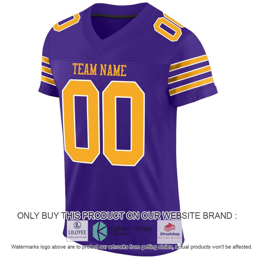 NEW Purple Gold-White CUSTOM Football Shirt 2 personalized purple gold white football jersey 2 45599