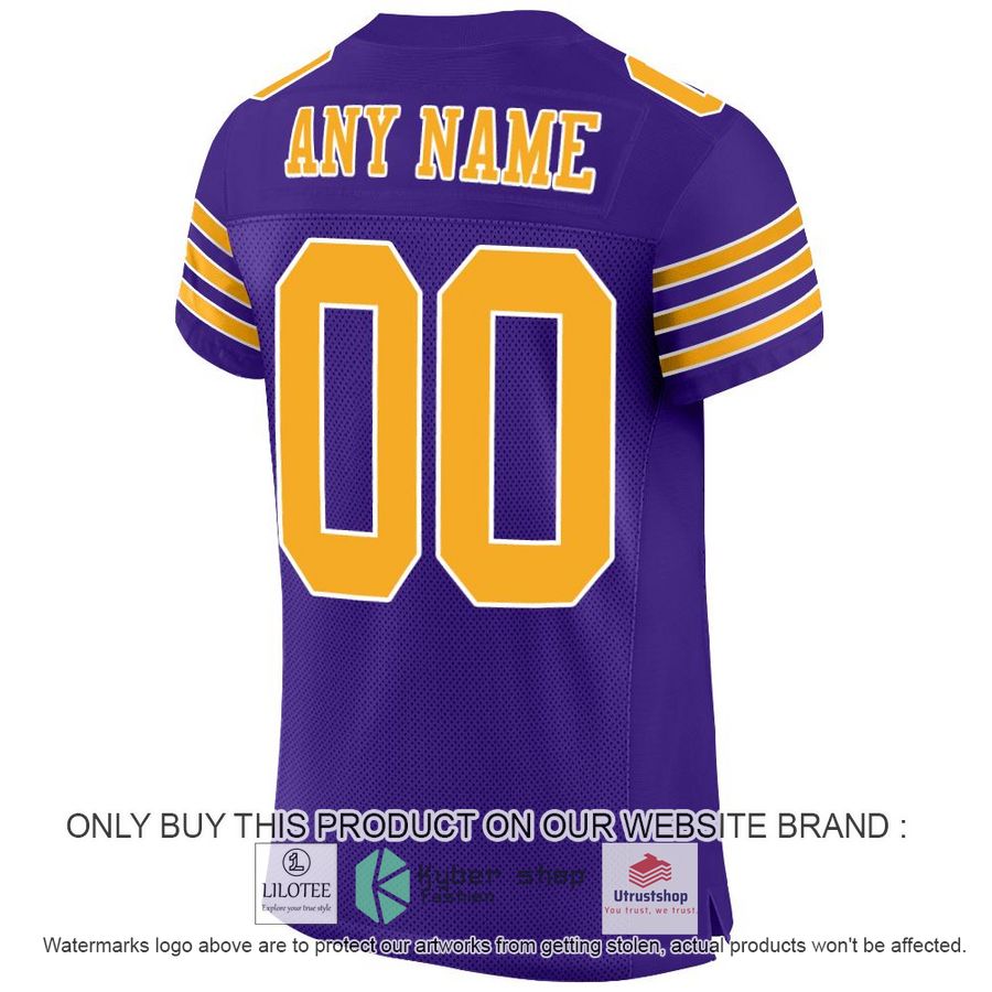 NEW Purple Gold-White CUSTOM Football Shirt 3 personalized purple gold white football jersey 3 27753