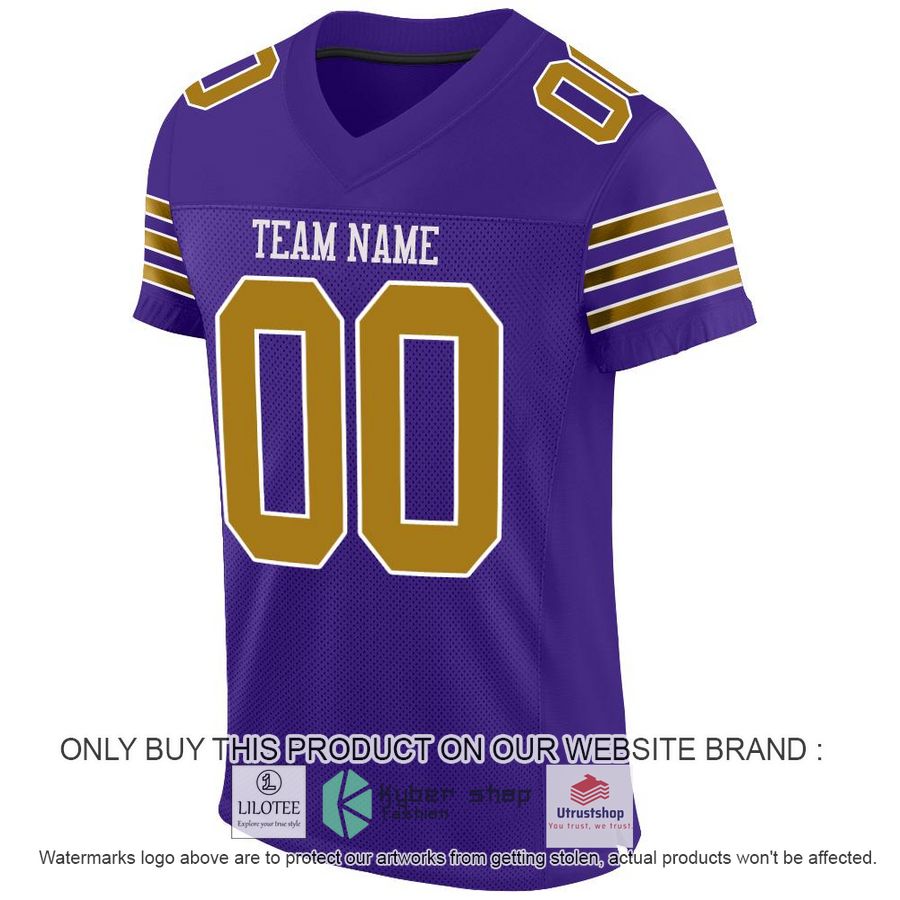 NEW Purple Old Gold-White CUSTOM Football Shirt 2 personalized purple old gold white football jersey 2 16557