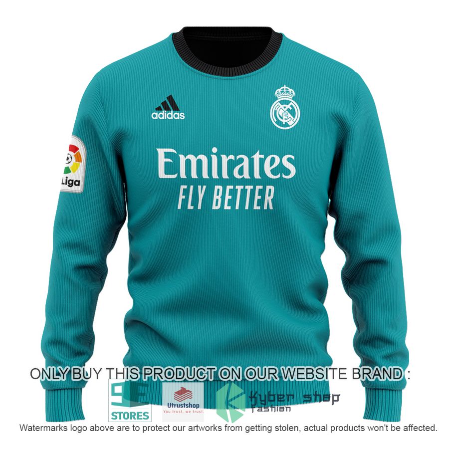 personalized real madrid fc emirates fly better cyan sweater 2 13586
