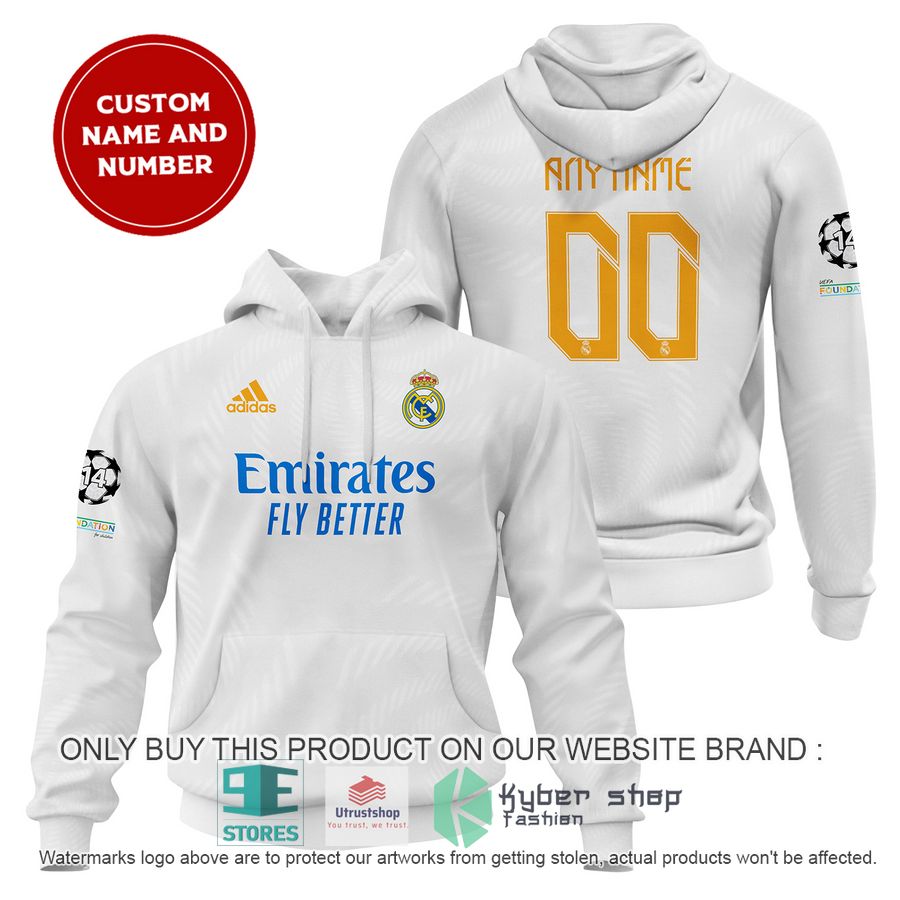 personalized real madrid fc uefa foundation for children white shirt hoodie 1 17457