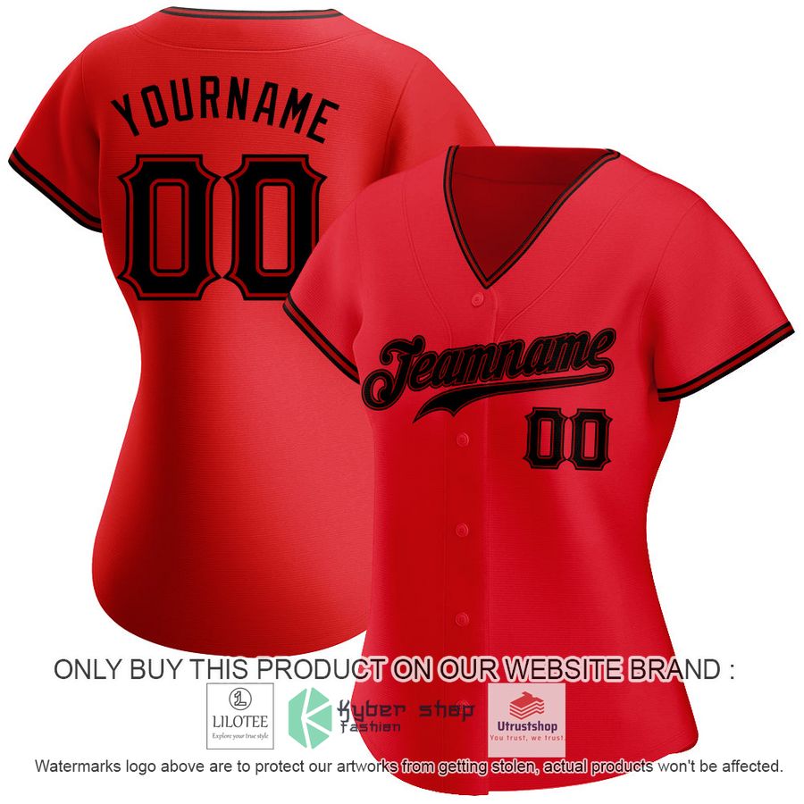 NEW Red Black CUSTOM Baseball Shirt 2 personalized red black baseball jersey 2 2432