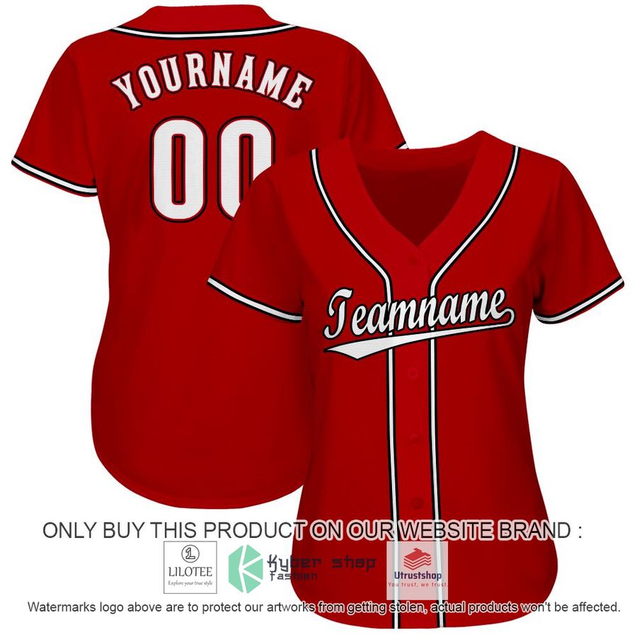 NEW Red Black White CUSTOM Baseball Shirt 3 personalized red black white baseball jersey 3 81605