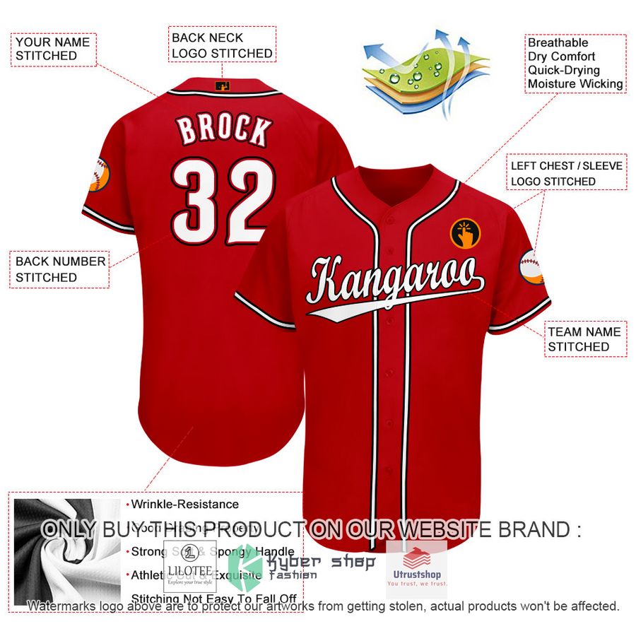 NEW Red Black White CUSTOM Baseball Shirt 4 personalized red black white baseball jersey 4 55022