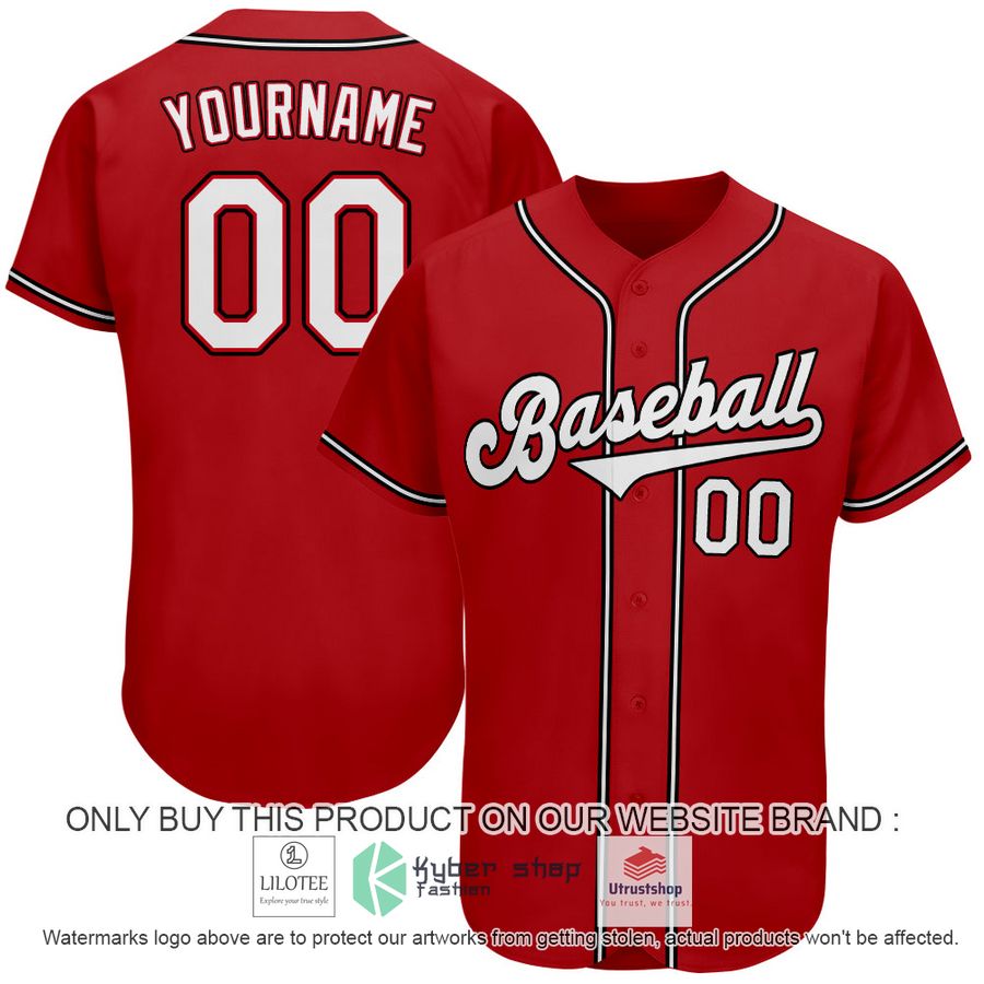 NEW Red White Black CUSTOM Baseball Shirt 1 personalized red white black baseball jersey 1 81877