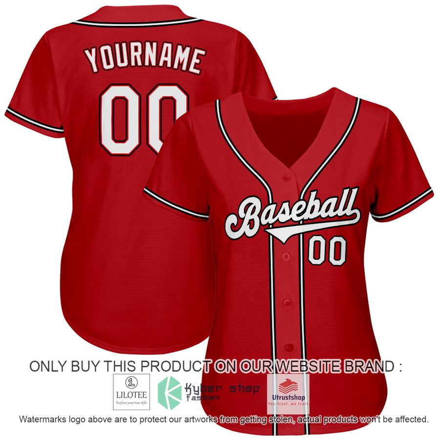 NEW Red White Black CUSTOM Baseball Shirt 2 personalized red white black baseball jersey 2 83222