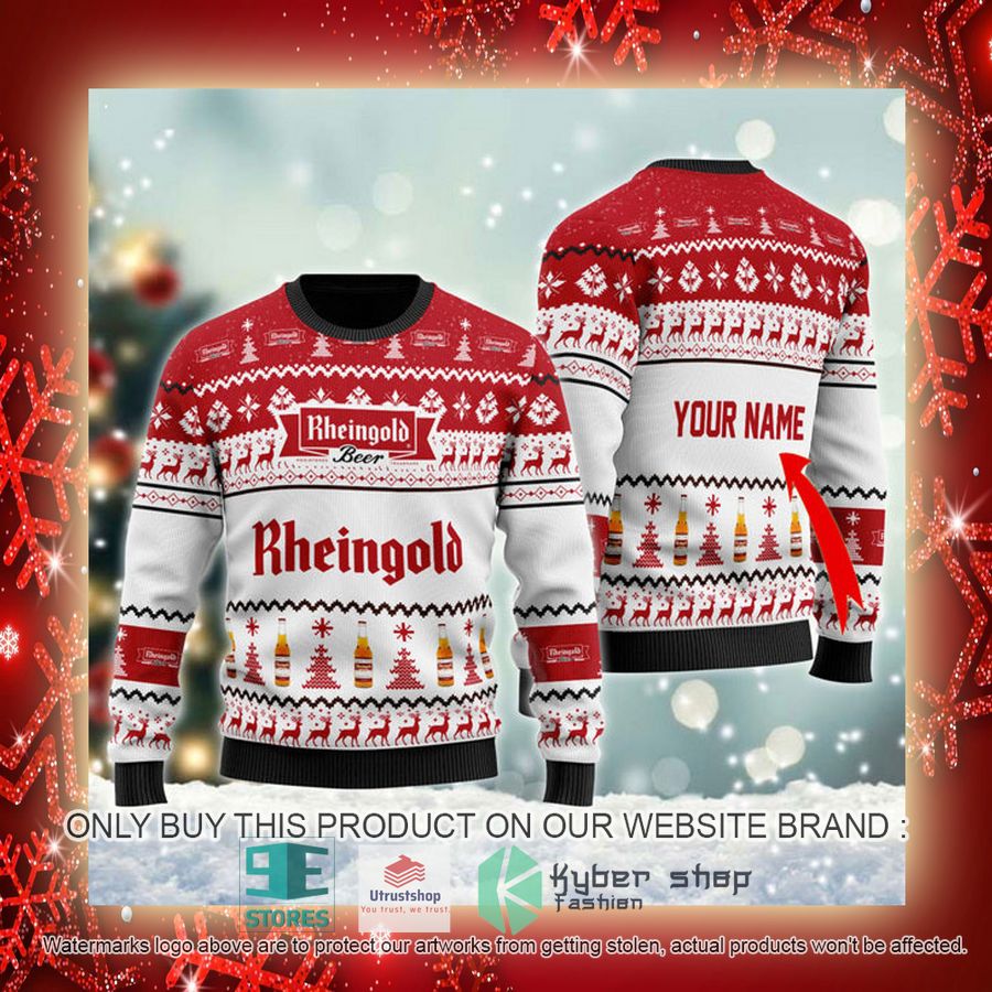 NEW Personalized Rheingold Beer Christmas Ugly Sweater 3 personalized rheingold beer ugly christmas sweater 3 24051