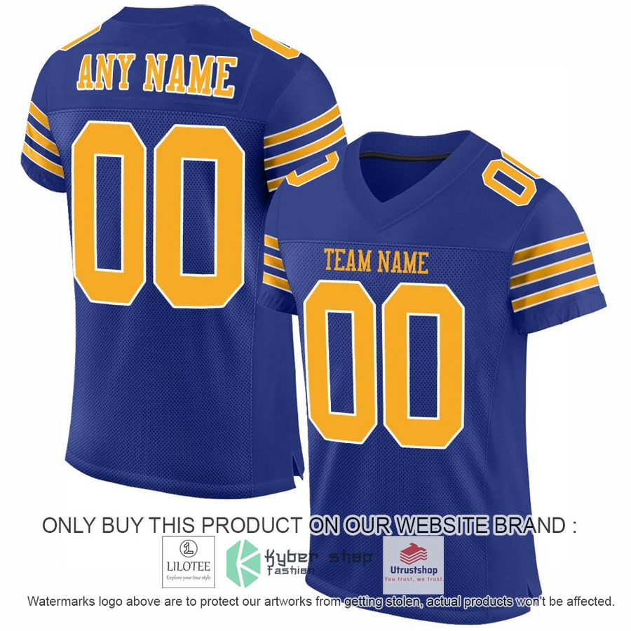 personalized royal gold white football jersey 1 68239