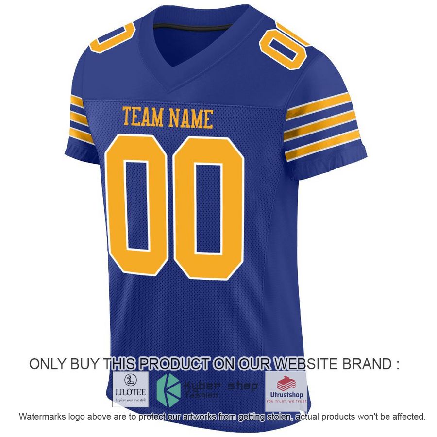 NEW Royal Gold White CUSTOM Football Shirt 2 personalized royal gold white football jersey 2 26706