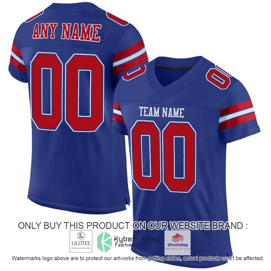 personalized royal red white football jersey 1 42664