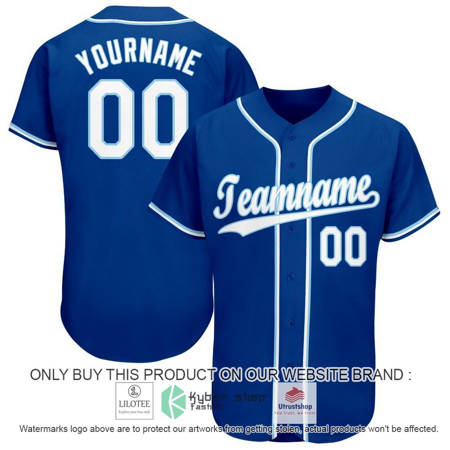 NEW Royal White Light Blue CUSTOM Baseball Shirt 8 personalized royal white light blue baseball jersey 1 96772