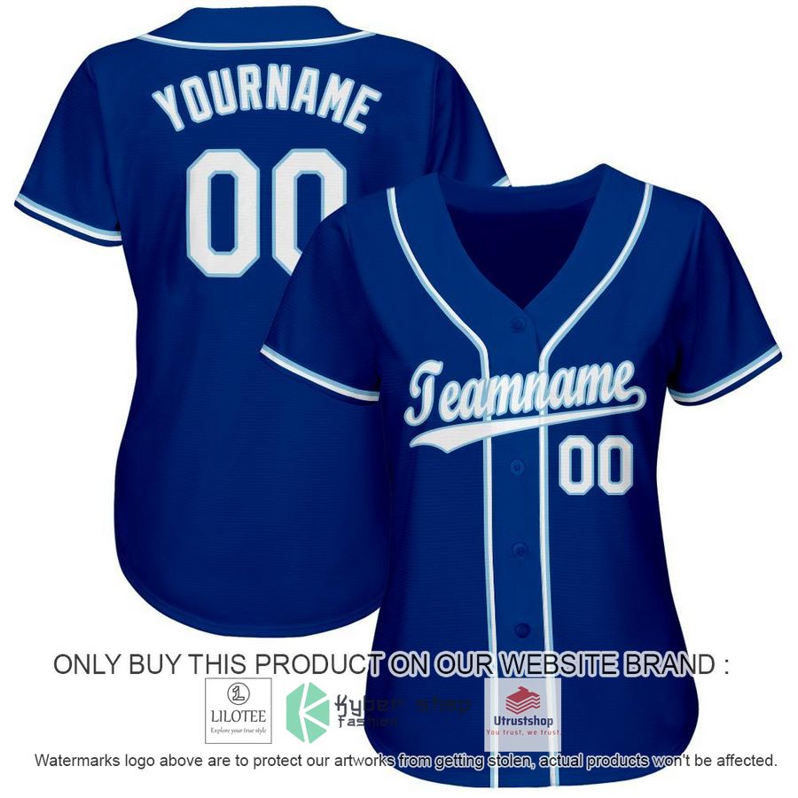 NEW Royal White Light Blue CUSTOM Baseball Shirt 3 personalized royal white light blue baseball jersey 3 45080