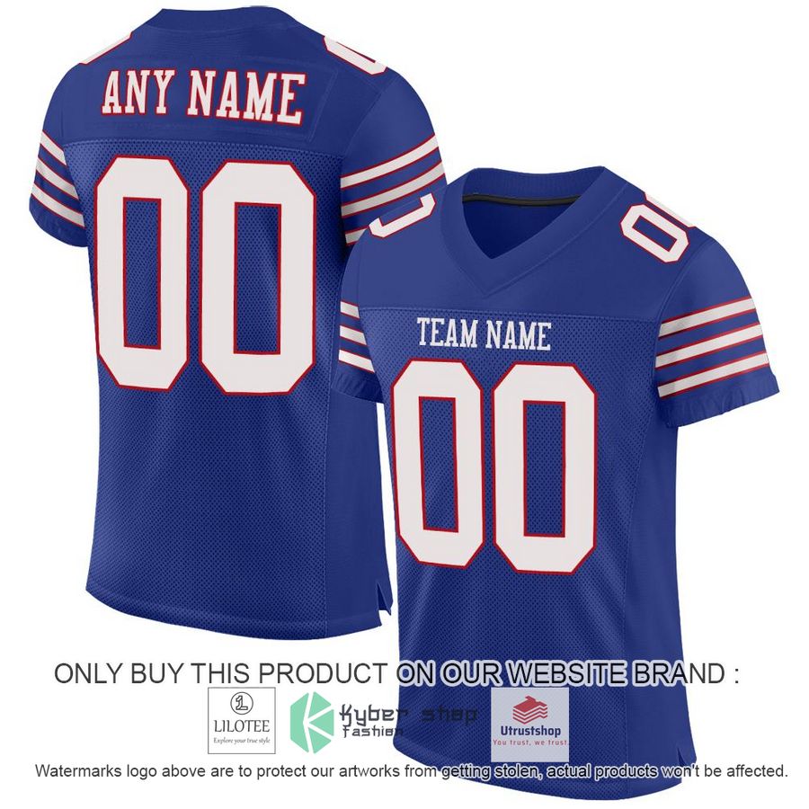 personalized royal white red football jersey 1 7056