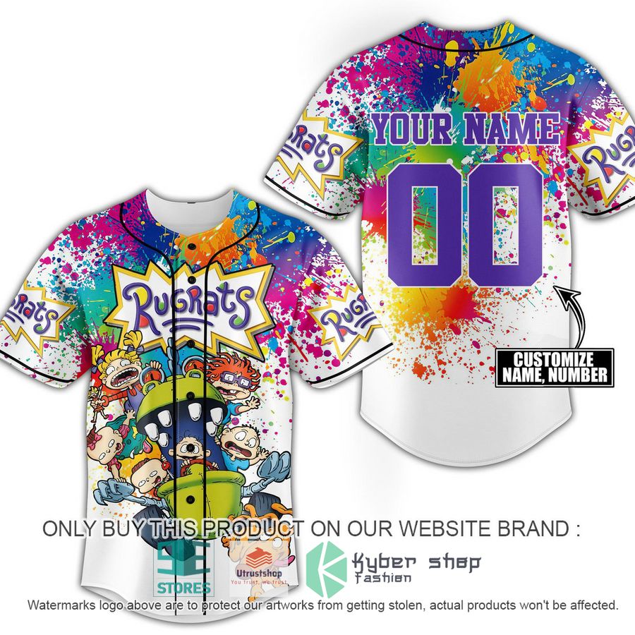 NEW Rugrats colorful Baseball Shirt 7 personalized rugrats colorful baseball jersey 1 93100