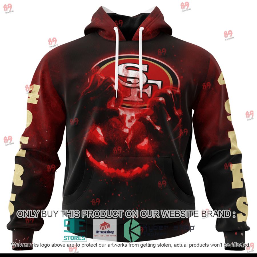 personalized san francisco 49ers pumpkin head halloween shirt hoodie 1 48400