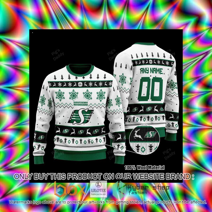Personalized Saskatchewan Roughriders White Wool Sweater 3 personalized saskatchewan roughriders white wool sweater 3 24522